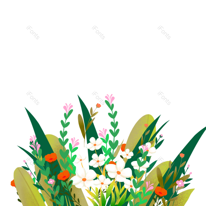 母亲节图片,卡通元素,插画PNG,鲜花免抠素材